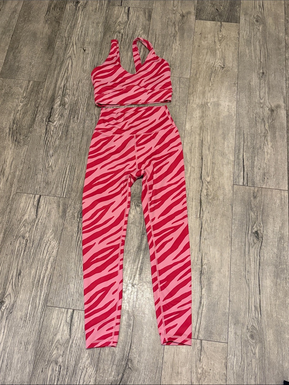 Pink Zebra Print two Piece Active Set